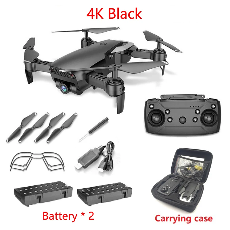 4K Black 2B CC KEELEAD M69G FPV RC Дрон 4K 1080P WiFi HD Двойная камера s Дрон складной мини Дрон жесты фото Квадрокоптер с камерой VS F11 Pro - Цвет: 4K Black 2B CC