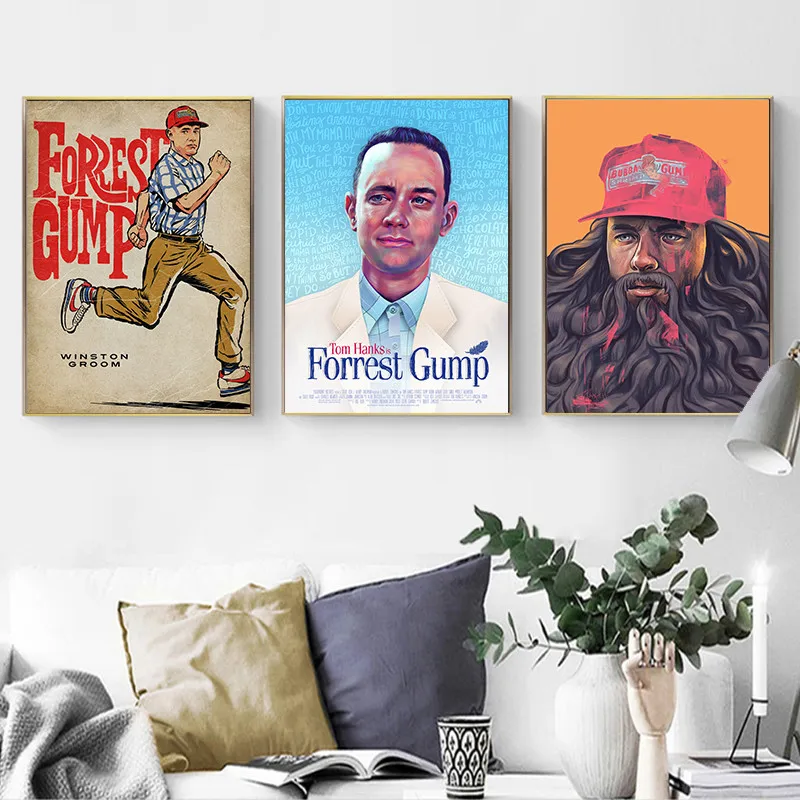 

Classic Movie Forrest Gump Comics Room Art Home Decor Quality Canvas Painting Poster Bedroom Living Room Sofa Wall Decor Picture