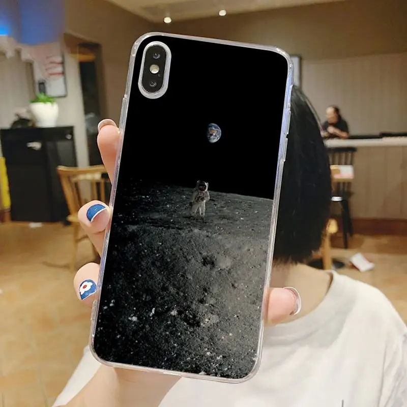 

American Astronaut Report space Phone Case Transparent for iPhone 6 7 8 11 12 s mini pro X XS XR MAX Plus