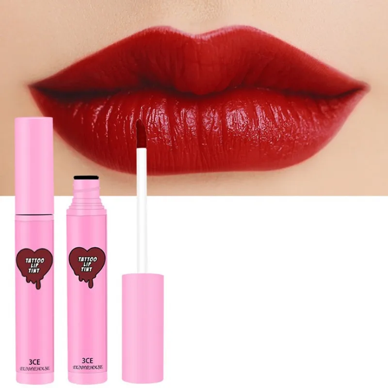 Жидкая помада тату тинт для губ стойкий блеск инструменты макияжа водостойкие