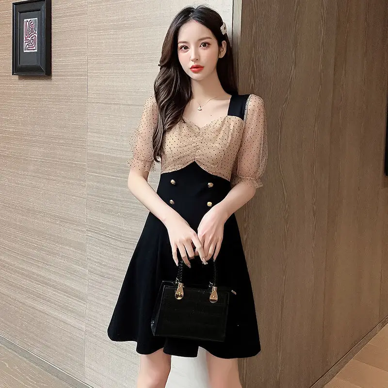 

2021 Summer party mini dress Fashion Dress V-Neck Short Sleeve Bodycon Slim Casual Short skirt Women Sexy Low Chest Dresses