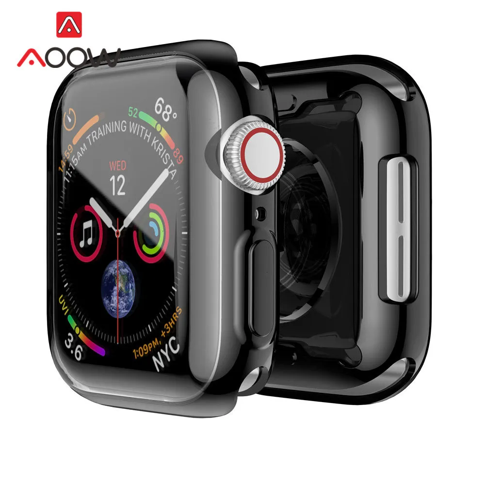 Мягкий ТПУ защитный чехол для экрана iWatch Apple Watch 2 3 4 40 мм 44 мм 38 мм 42 мм прозрачный 360 градусов Полная защита крышка ремешок