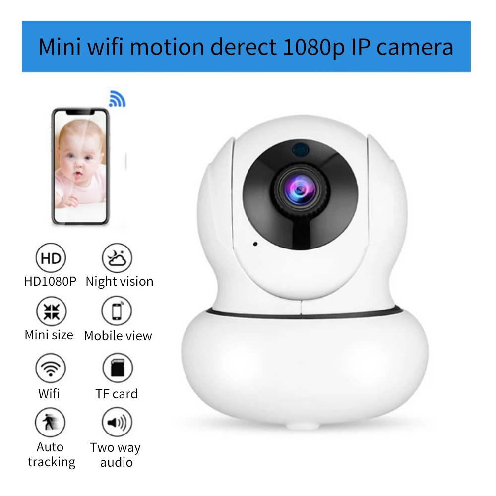 Мини монитор ip камера удаленный 1080P домашняя WiFi наблюдения безопасности HD