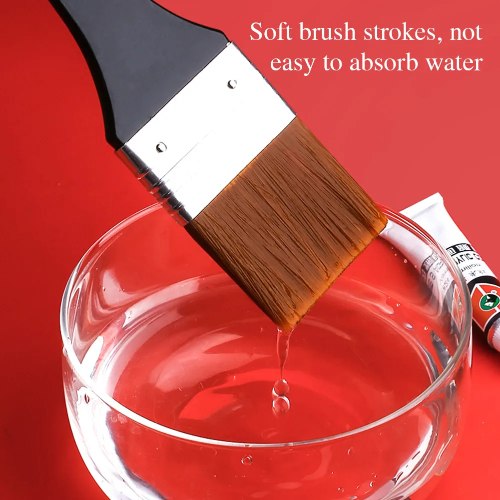 

Watercolor Oil Art Paint Brush Nylon Hair Painting Art Brush Easy To Clean Wooden Cleaning Brush For Acrylic Oil Painting