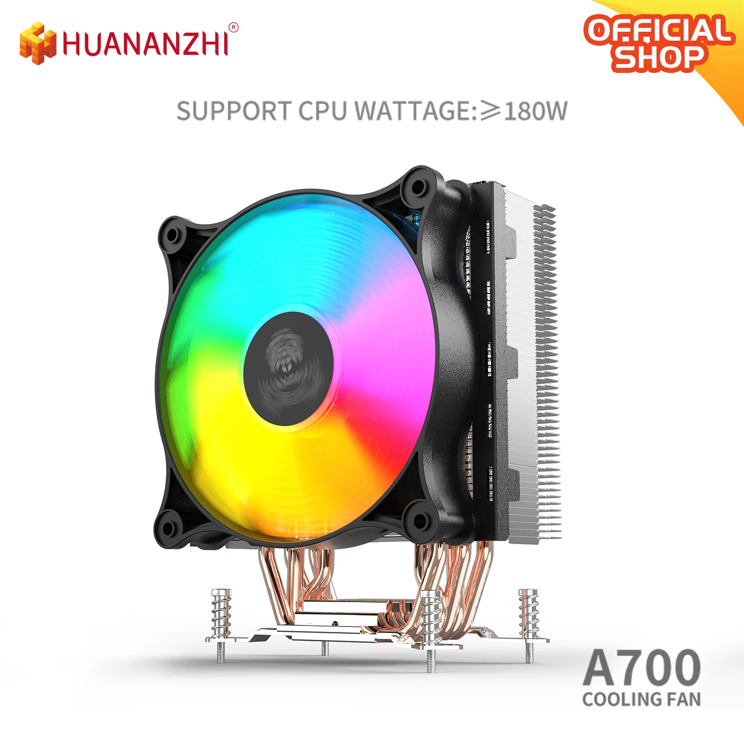 

HUANANZHI A700 6 медная тепловая труба, светодиодный кулер для процессора, охлаждающий вентилятор, тихий радиатор, один вентилятор, радиатор