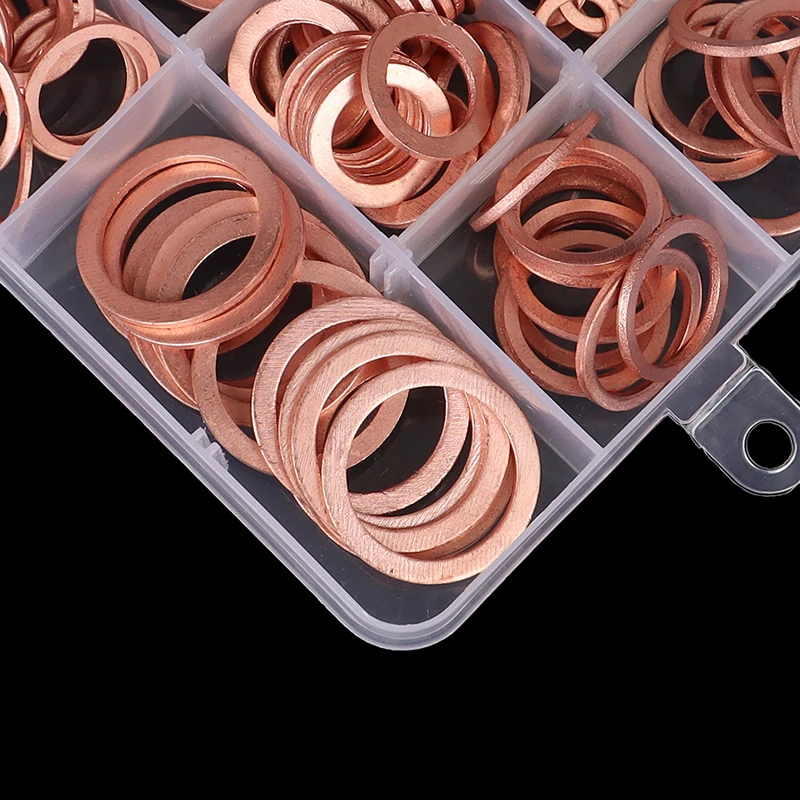 

280Pcs Copper Rings Oil Sealing Gasket Washer Sump Plug Oil For Boat Crush Flat Seal Ring Tool Hardware Accessories