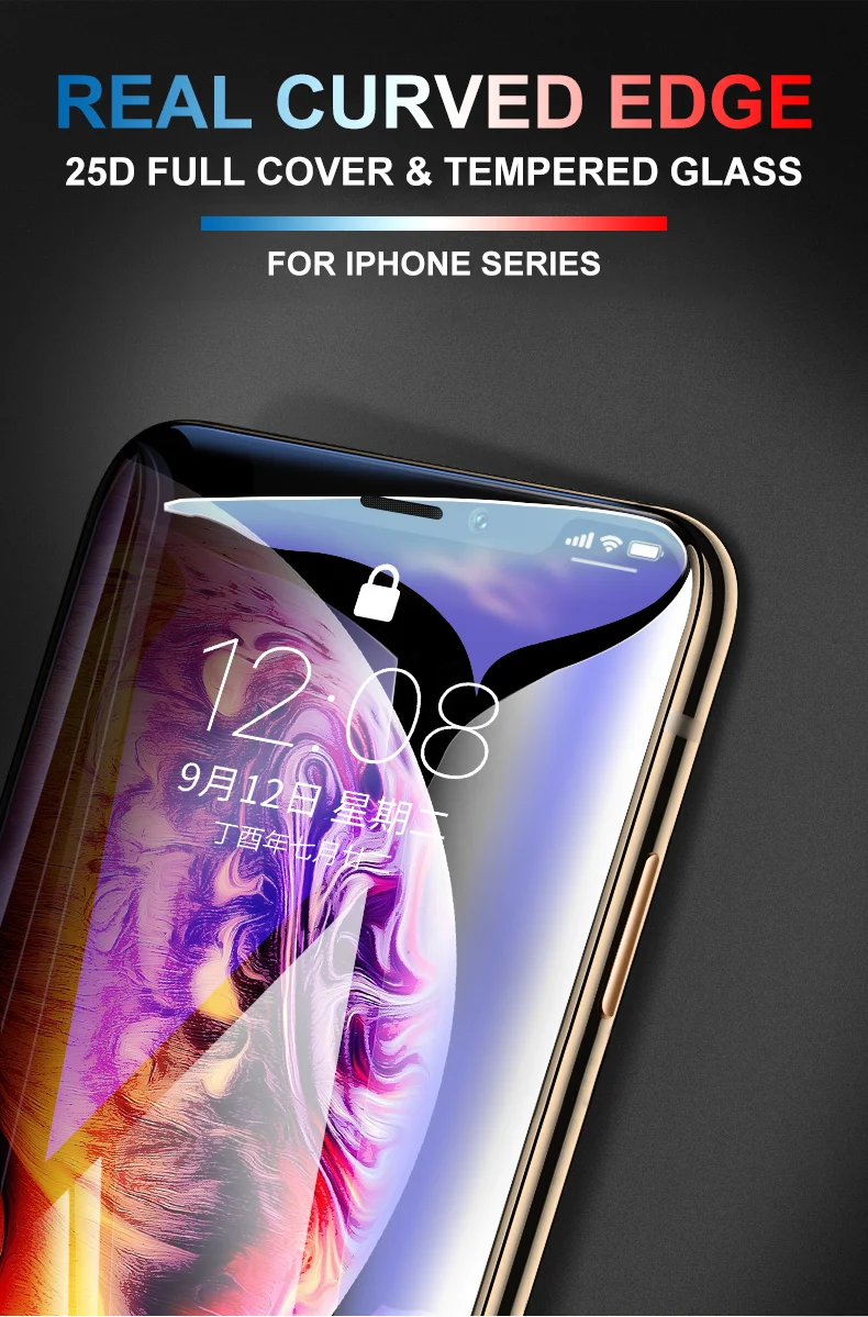 25D полное покрытие защитное стекло на Iphone 7 6 6s 8 Plus X Xs Max Xr на Iphone 11 Pro макс. Закаленное стекло протектор экрана