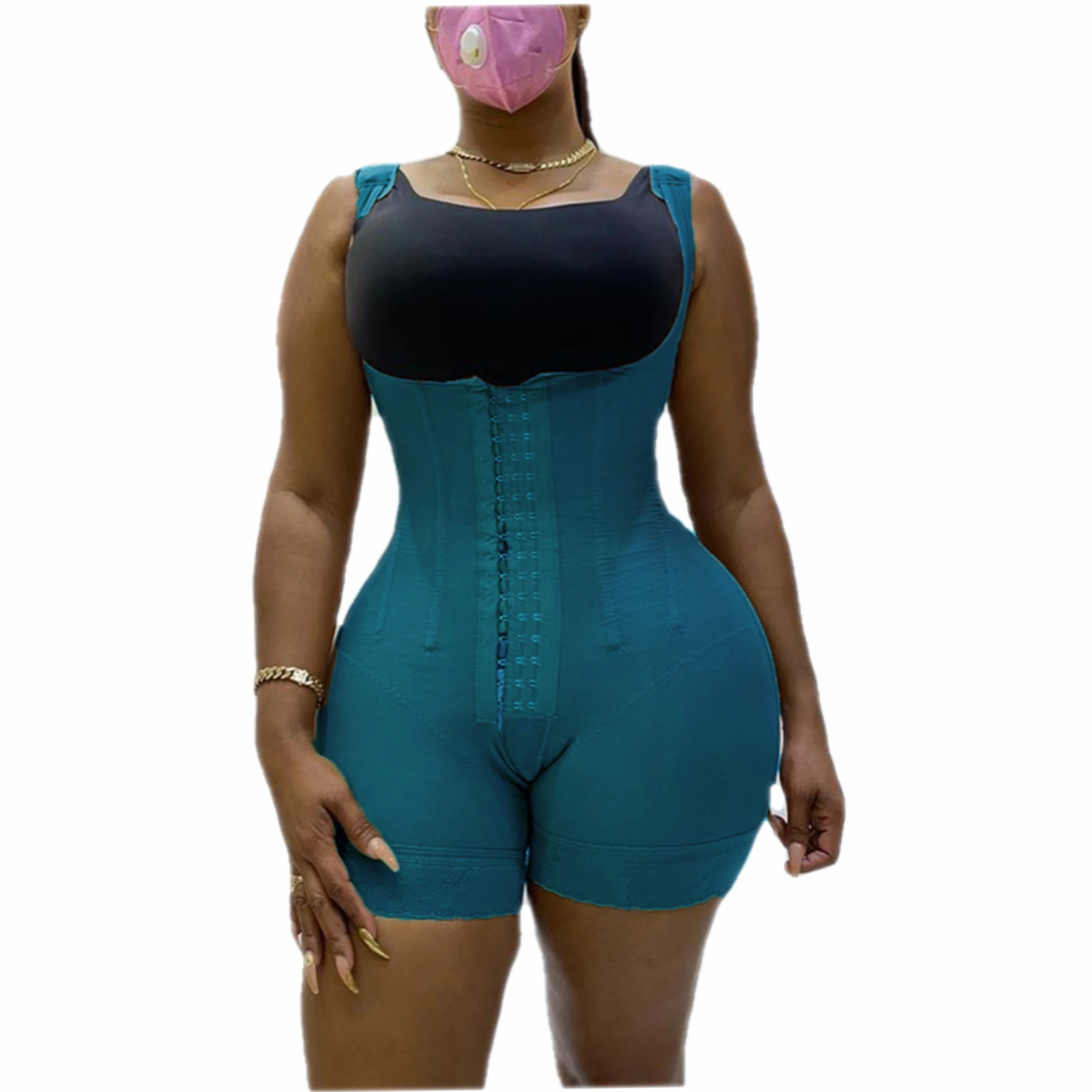 Fajas Colombiana Slimming Sheath Woman Flat Belly Shapewear Abdomen Tummy Control High Compression Open Bust Skims Waist Trainer