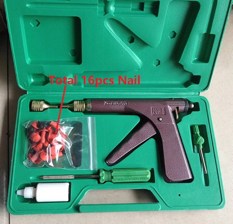 

Набор для ремонта бескамерных шин автомобиля, вакуумный пистолет для ремонта автомобильных шин, прокольная пробка, для гаража, мотоцикла, набор для утечки воздуха