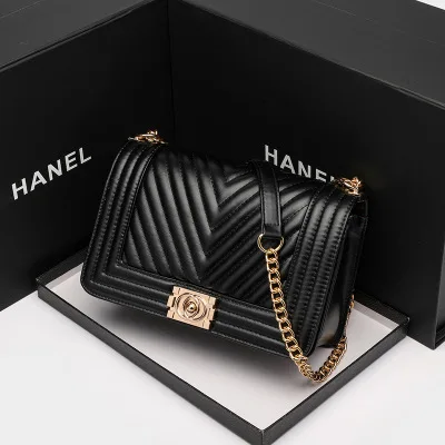 

European and American fashion bags ladies shoulder bags messenger small square bag temperament chain bag