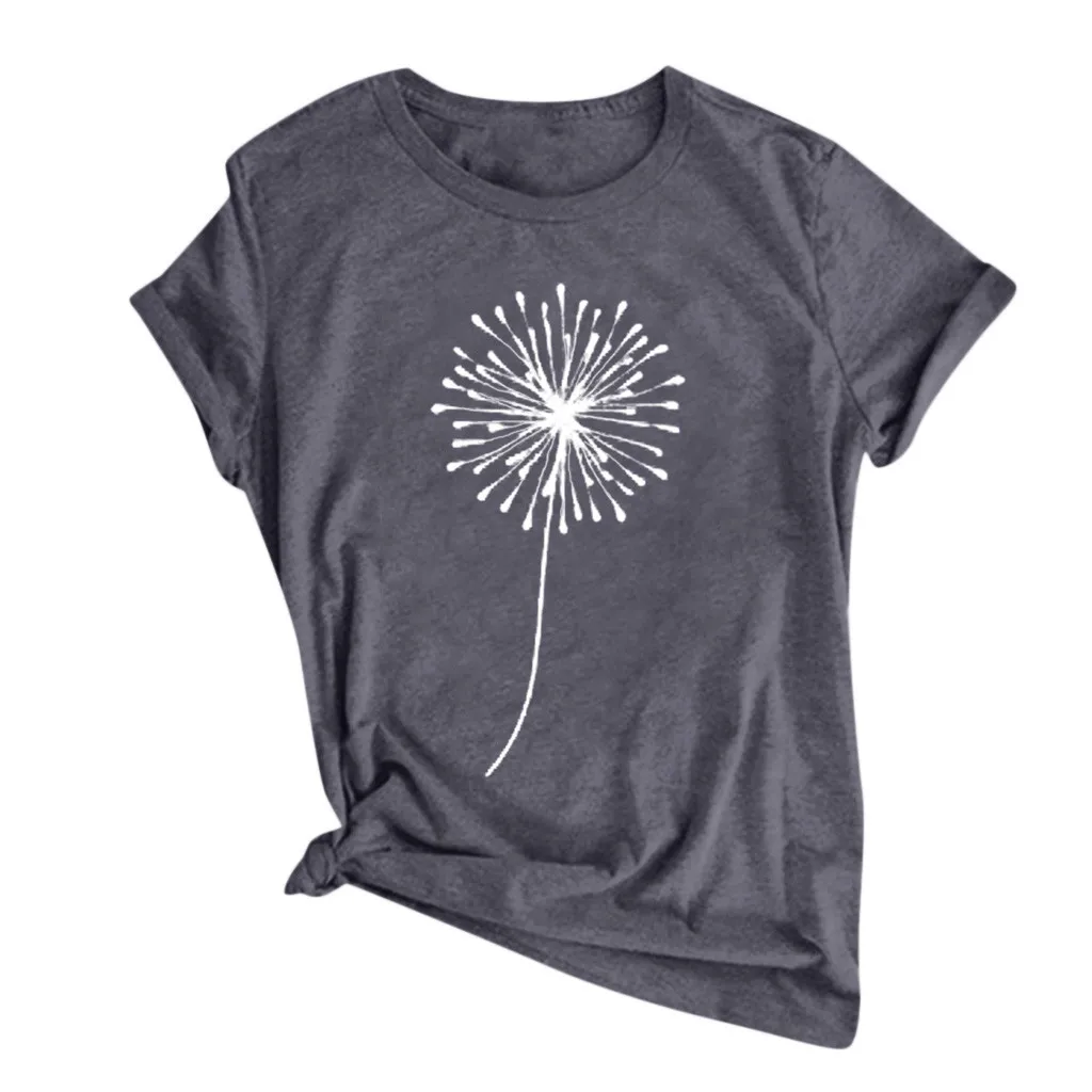 

Summer T shirt Women's Vintage Sun And Moon Printed Pattern Casual Short Sleeve Tops Blouses Loose Men and Women tops 55#G