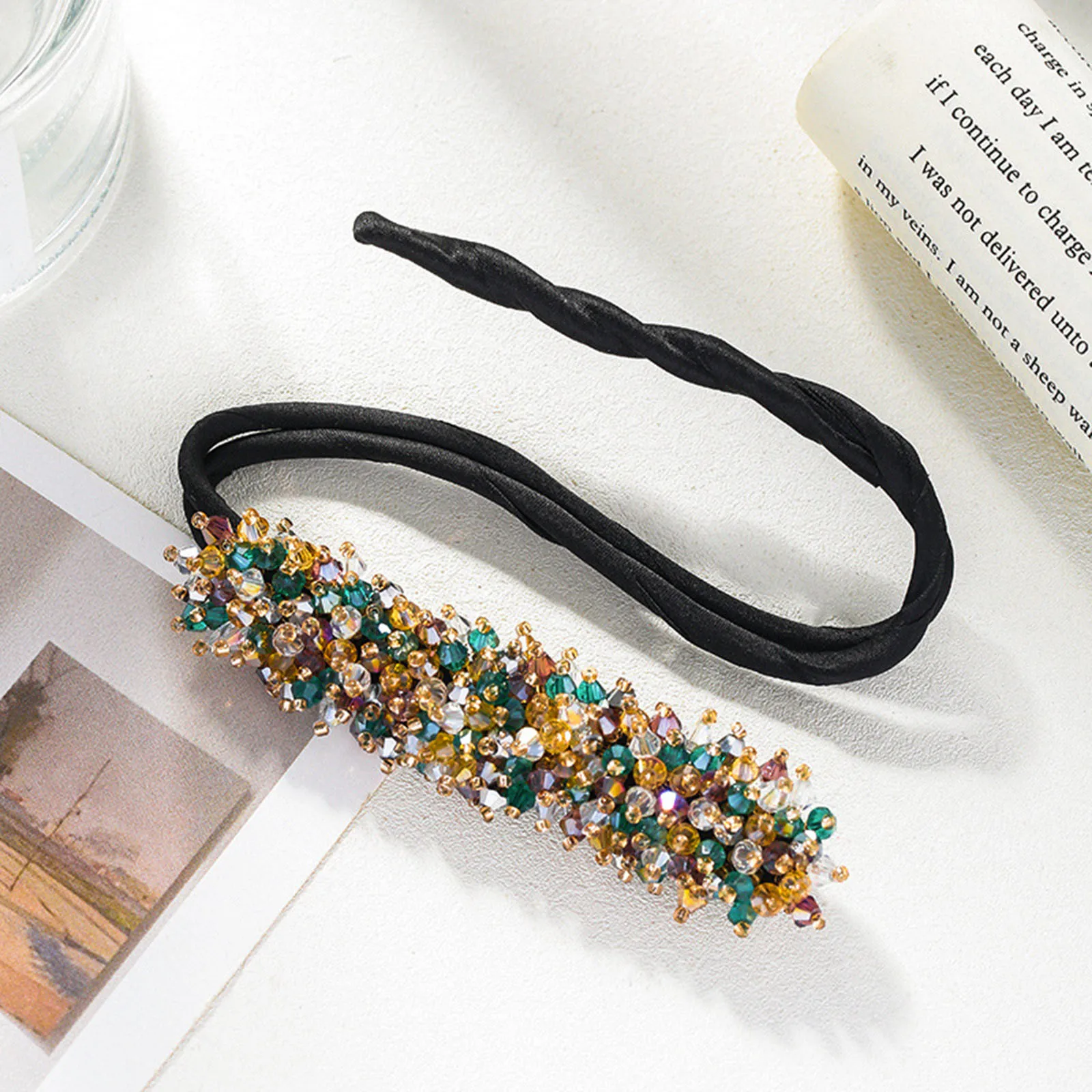

Fashion Hair Clip Bun Making Styling Donut Bun Maker Rhinestone Hair Band Accessory 2021 Korean Style