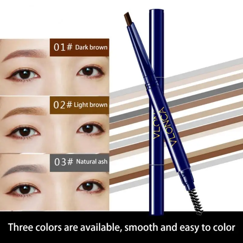 

Карандаш для бровей с двойной головкой, устойчивый к выцветанию и поту, водостойкий натуральный стойкий макияж для бровей, косметика в нали...