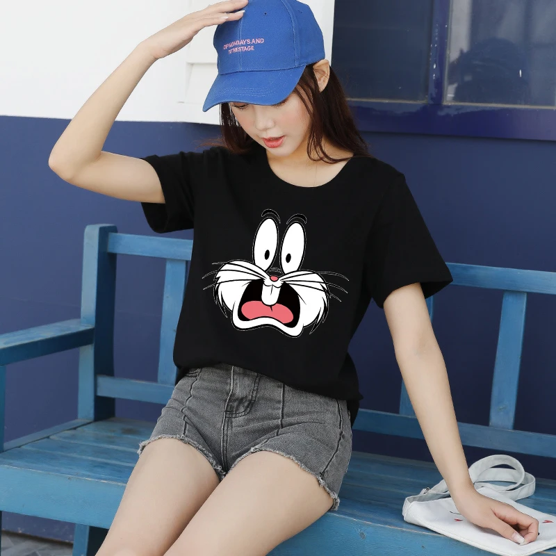 

cotton Camisetas Verano Mujer Section T Shirt Vogue Harajuku Female White 2020 t-shirt Leisure Fashion Aesthetic Tshirt femme