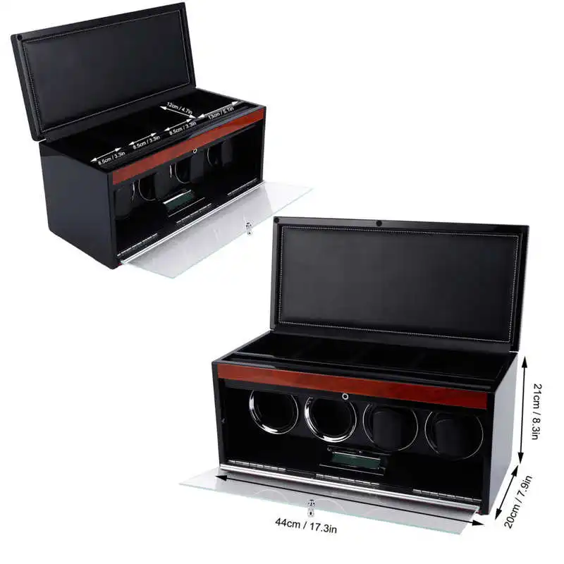 

100-240V Storage Box Automatic Watch Winder Mute Wristwatch Mechanical Watches Display Storage Box Remote Control Holder