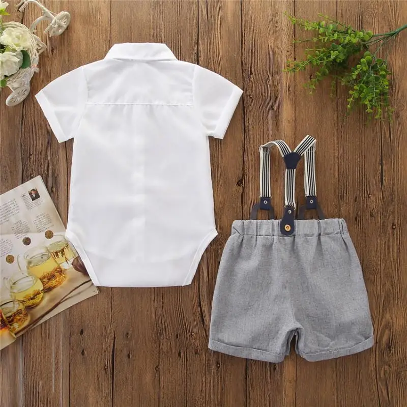 

Baby Boy Clothes Set Summer Outfits for Children Gentleman Birthday Suits Newborn Party Dress Romper+Pants Infant Toddler Set