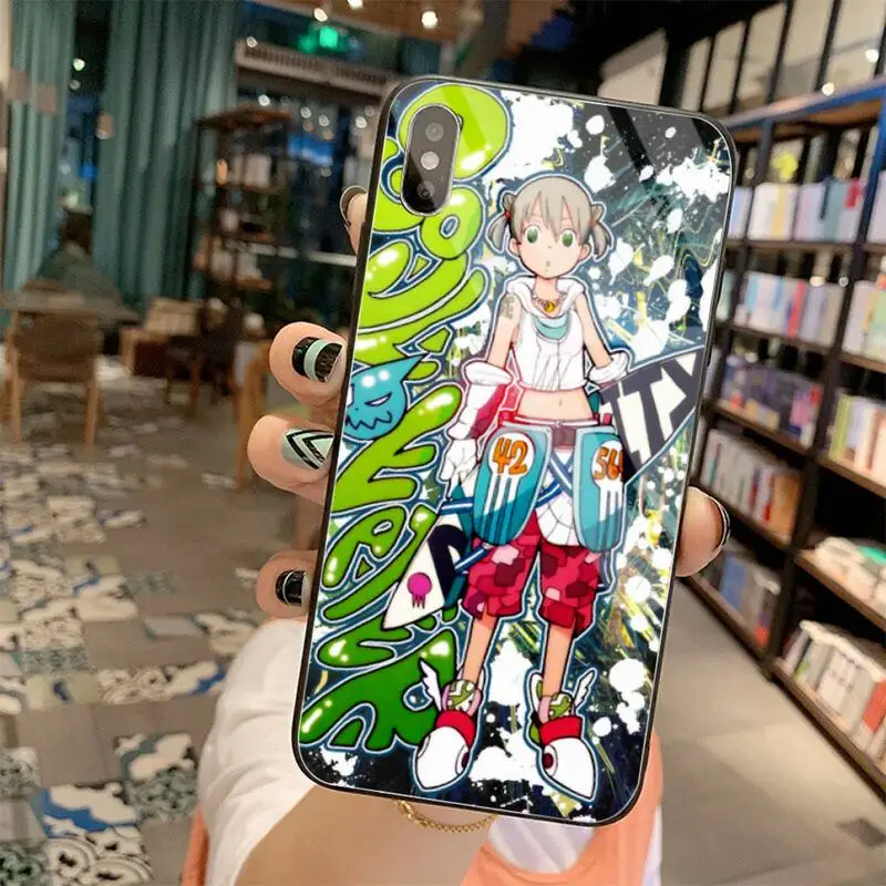 YJZFDYRM hot animal Soul Eater Painted Phone Case Tempered Glass For iPhone 11 Pro XR XS MAX 8 X 7 6S 6 Plus SE 2020 case | Мобильные