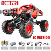 remote control red buggy sports car off road vehicle allterrain rc moc constructor model building blocks brick app toys for boys