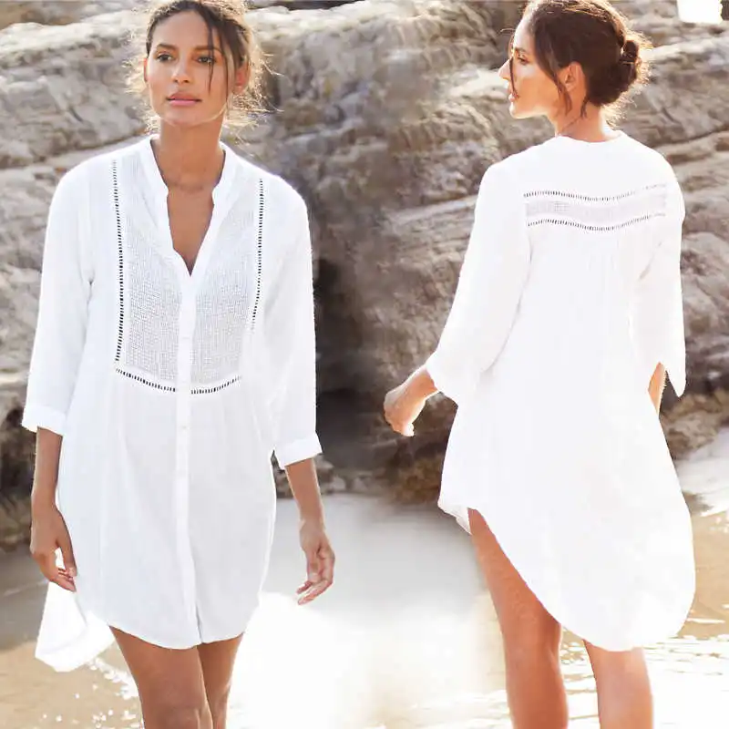 

2021 белый пляжный саронг, бикини, накидка, купальный костюм, Женская пляжная одежда, купальник, накидка, парео-туника # Q833