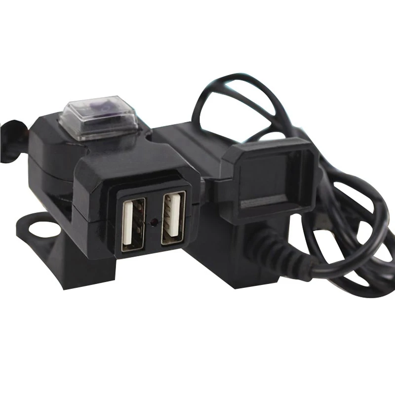 Новый-двойной Usb порт водонепроницаемый мотоцикл руль зарядное устройство