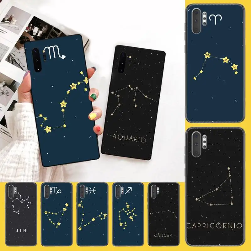 Роскошный чехол для телефона с 12 созвездиями зодиака Samsung Note 3 4 5 7 8 9 10 pro M10 20 30 |