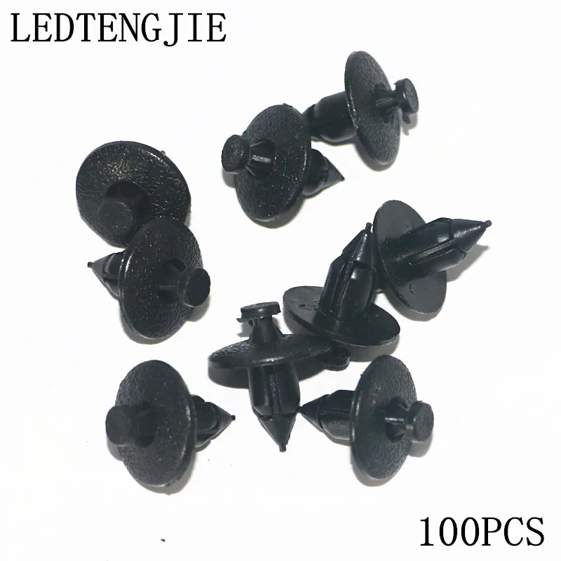 

100Pcs 8mm Hole Plastic Clip Fasteners Auto Bumper Rivet Retainer Push Engine Cover Fender Car Door Trim Panel Fastener
