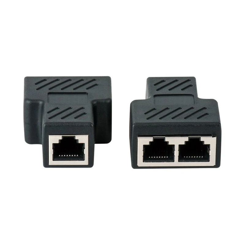 1-2 способа Ethernet кабель адаптер RJ45 двойной женский порт CAT5/CAT 6 LAN Sockt для