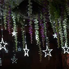 Светодиодная Рождественская гирлянда, 3 м, уличная сказочная лампа, светодиодная гирлянда-занавеска со звездами для вечерние ринки, свадьбы, декоративсветильник рлянда, 110 В переменного тока или в