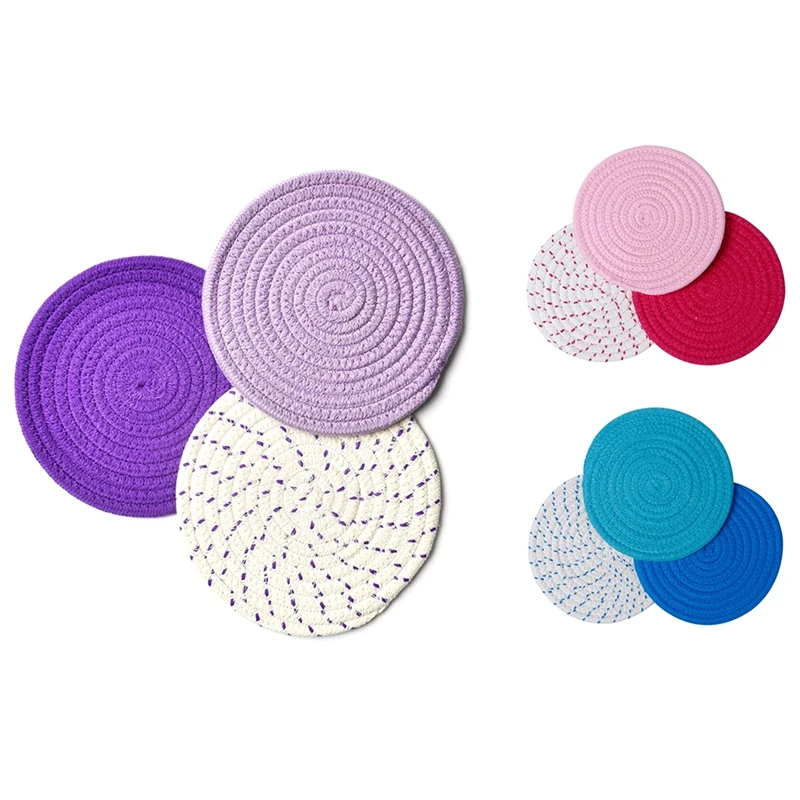 

Potholders Trivets Set Thread Weave Stylish Coasters, For Cooking And Baking
