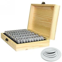 50100pcs coin storage box adjustable antioxidative wooden commemorative coin collection case container with adjustment pad
