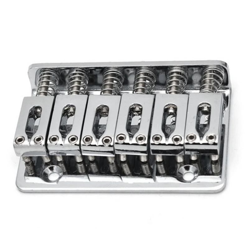 

6 Saddle Black/Silver Hardtail Bridge Top Load 65mm Electric Guitar Bridge With 5Pcs Screws Heavy Guitar Accessories