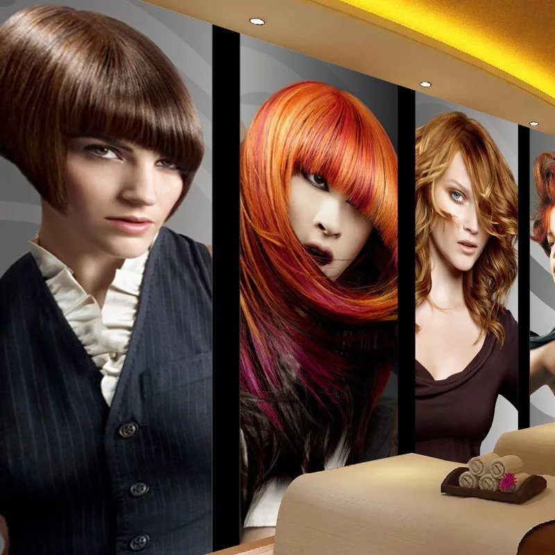 Прямая поставка Мода Красота Стрижка Парикмахерская фон настенные изображения