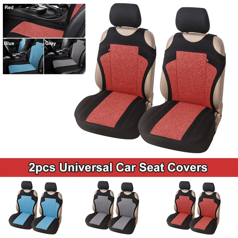 

2pcs Universal Car Seat Covers-Front Seat Covers Cationic Fabric Mesh Sponge Interior Accessories T Shirt Design-for Car / Truck