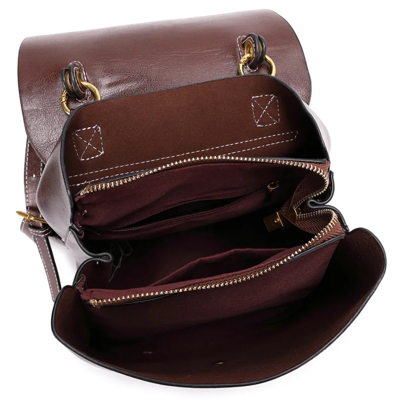 

Women's bags backpack women new fashion models all-match leather women's bags oil wax cowhide women's backpacks backpack trend