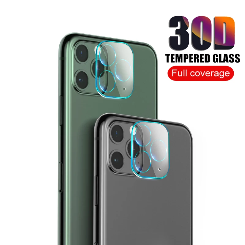 Закаленное стекло для iPhone 11 Pro Max металлическое кольцо камеры защитная крышка
