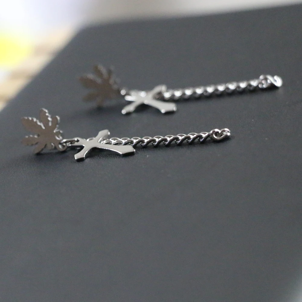 Женские и мужские серьги-подвески из нержавеющей стали со звездочками трендовые