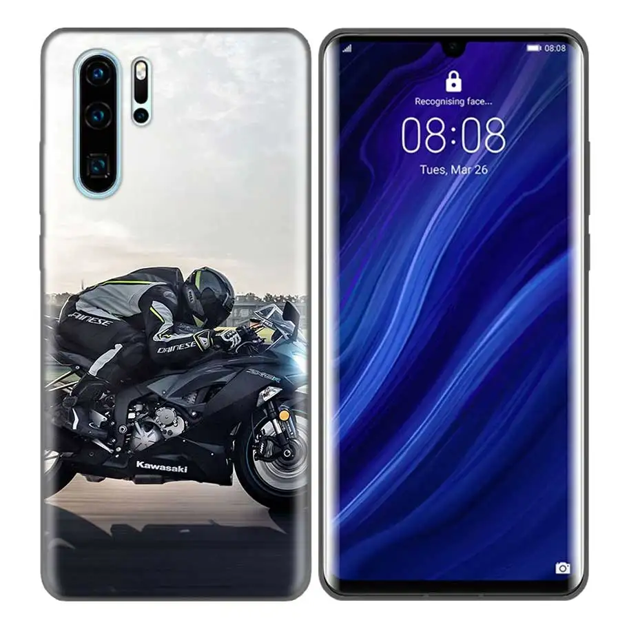 Черный силиконовый чехол для huawei P30 P20 P10 mate 30 20 10 Lite Pro Coque сумки Обложка Capas Back moto внедорожный мотоцикл Спорт