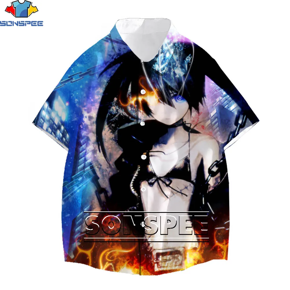 

SONSPEE Anime 3D printing black rock shooter shirt kawaii loli summer casual fashion top loose plus size clothing free shipping