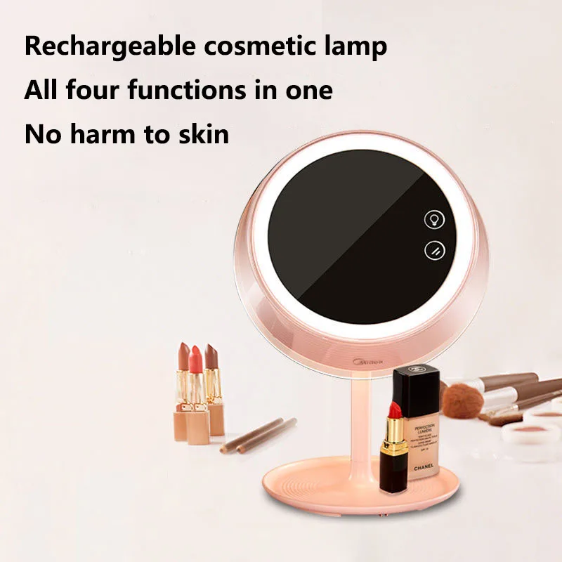 

Table lamp mirror for home decoration Make up mirror in bedroom Led three color lighting intelligent fill light make-up mirror