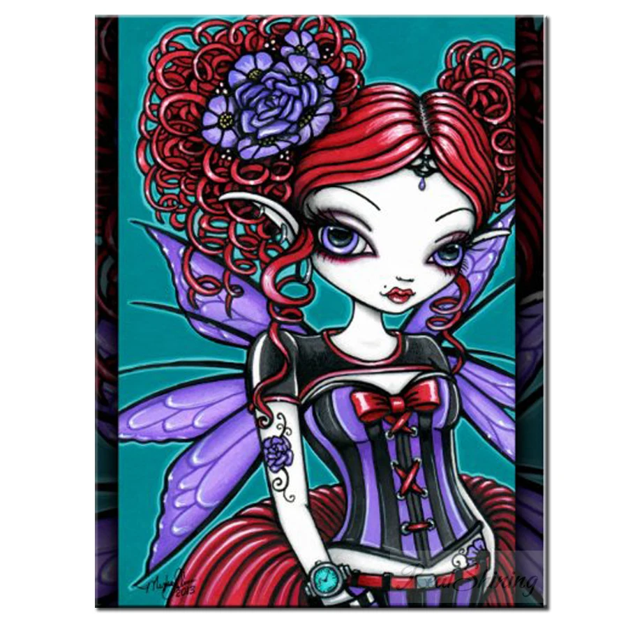 5d алмазная живопись сделай сам роза Готическая фея татуировка полностью