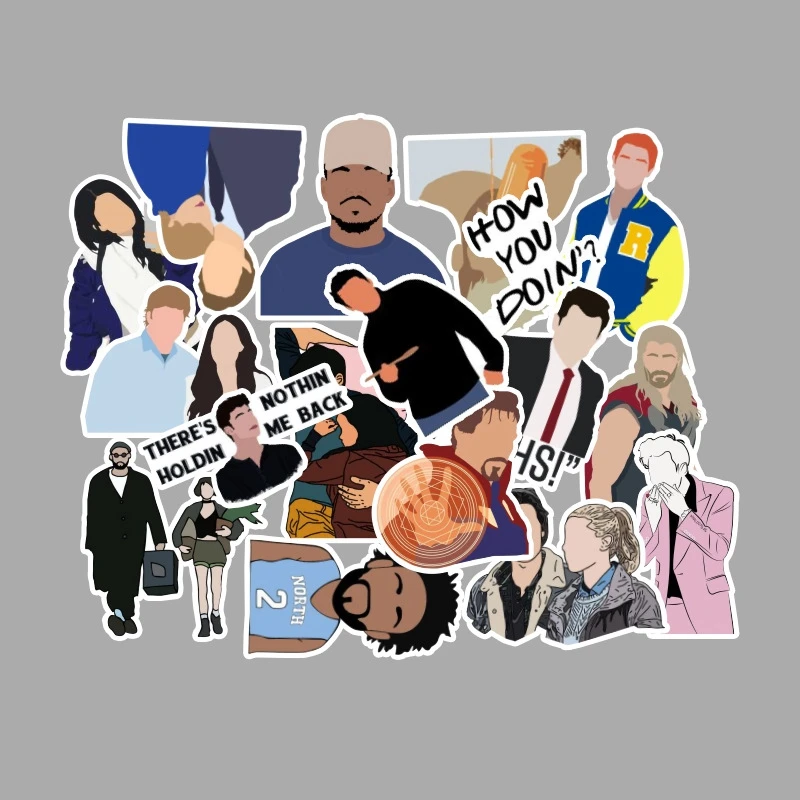 50 шт. стикеры знаменитостей пакет для чемодана ноутбука гитара скейтборд телефон