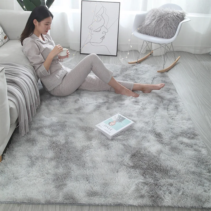 

Nordic Style Grey Pink Anti-slip Floor Plush Carpet Fluffy Rug Table Mat for Living Room