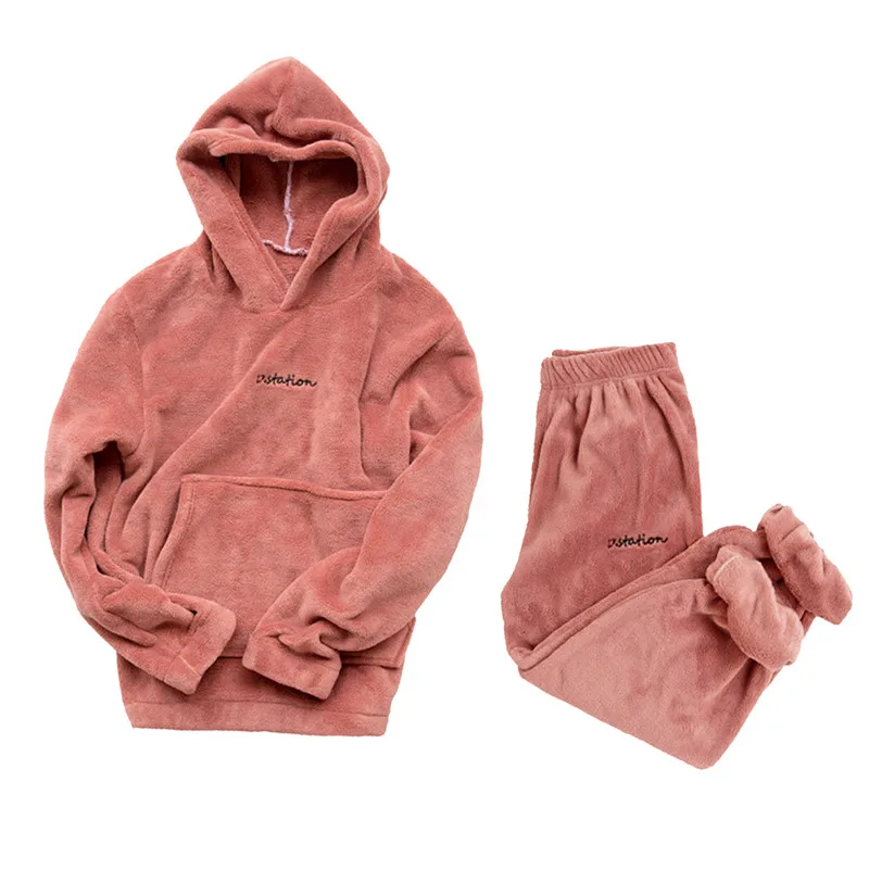 

Women Winter Pajamas Set Thick Warm Flannel Homewear Winter Lounge Wear Female Flannel Pajamas Home Pants Warm Home Clothes Suit
