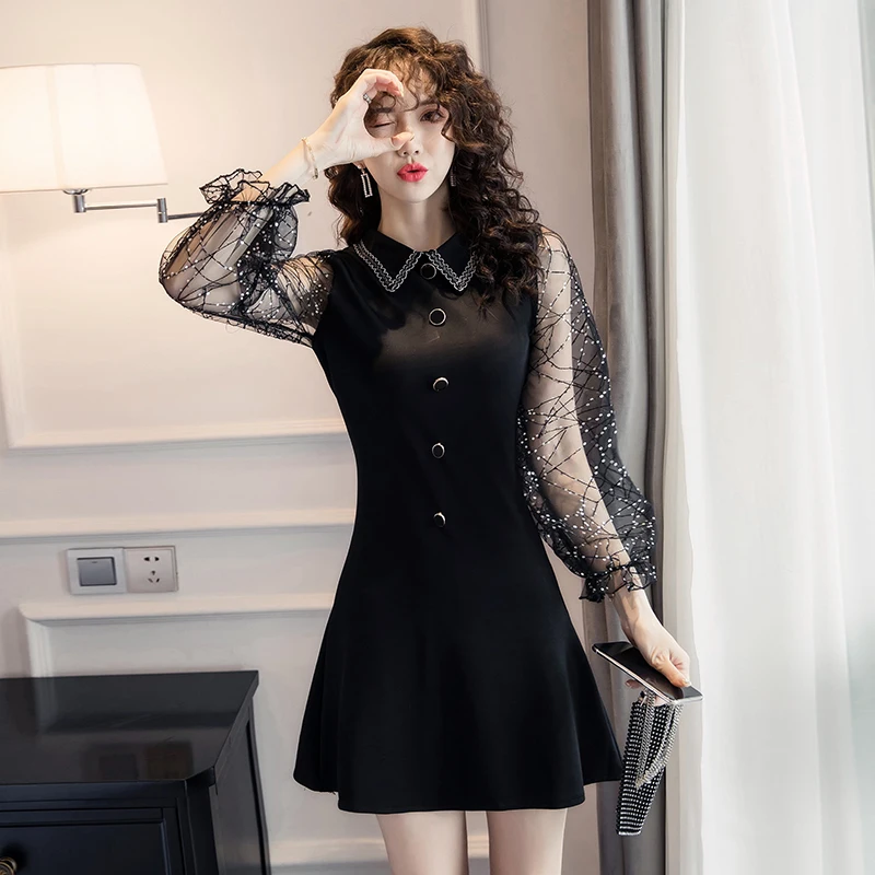 2019 Новое Женское платье с вышивкой в виде черепицы праздничные платья рукавами