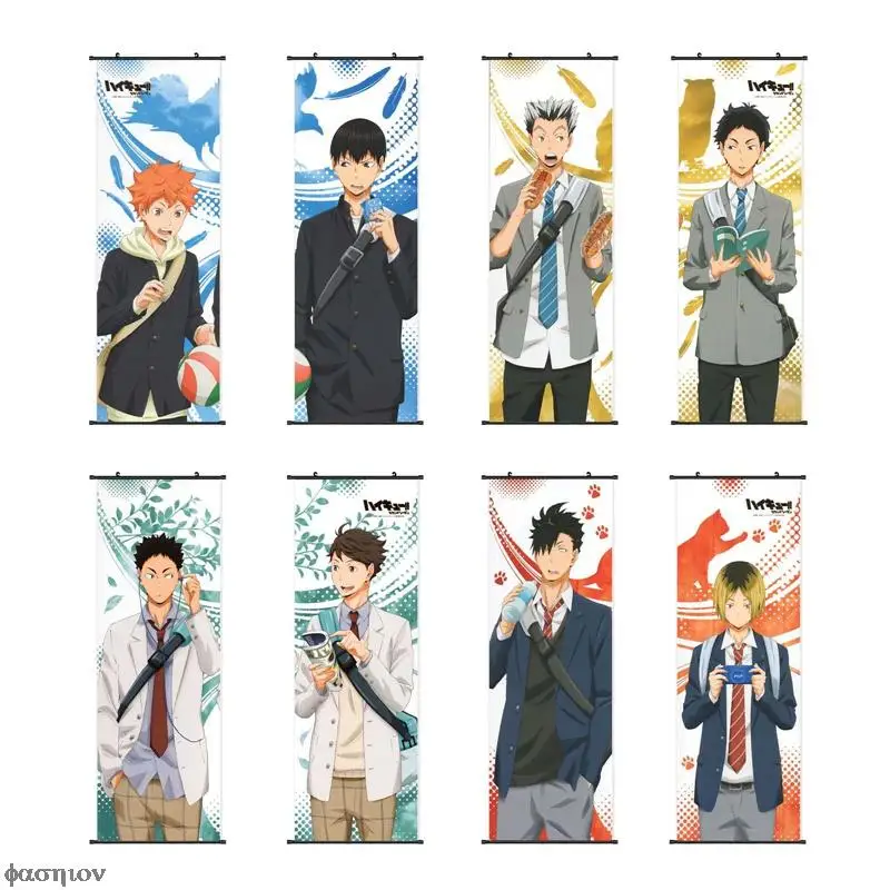 

Японское Аниме Haikyuu! Настенный ретро-постер, наклейки на стену, спальня, волейбол, мальчик, Длинные картины