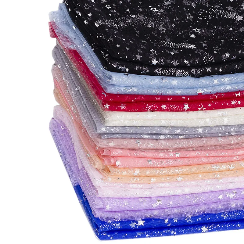 Ins популярная романтическая серебряная метеоритная сетчатая ткань тюль вечерние