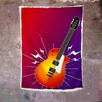 concert party decoration guitar poster hanging cloth printing art musical instruments banners flags rock music tapestry mural a1