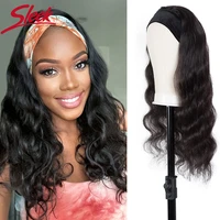 sleek 28 inch headband wig body wave human hair wigs for women remy brazilian hair wigs natural short straight women wigs
