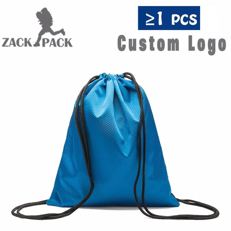 blue without logo Сумка на шнурке, водонепроницаемый рюкзак с принтом логотипа, нейлоновый маленький спортивный рюкзак с принтом на заказ, рекламная Детская сумка для мальчиков - Цвет: blue without logo