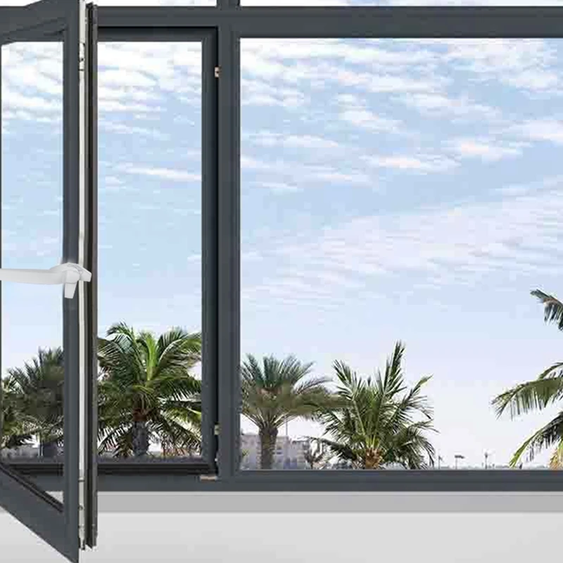 Утолщенная пластиковая стальная дверная и оконная ручка с замком для двойного